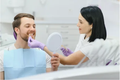 Post-treatment care instructions given to the patient at Amazing Family Dental, highlighting the importance of avoiding food and drinks for a specified time.